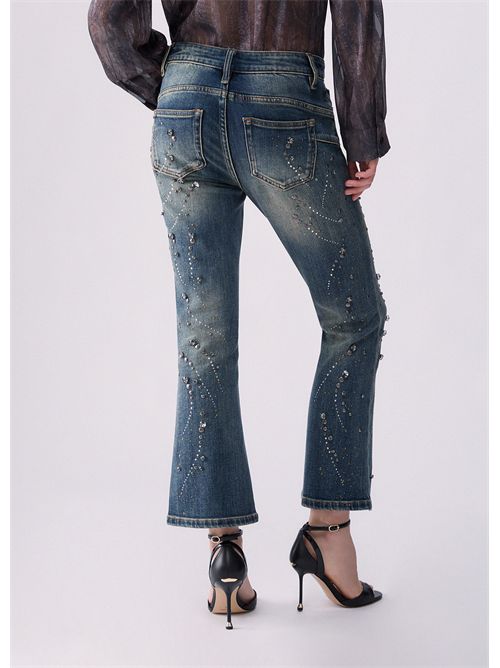 Jeans bootcut con ricami gioiello LIU JO | UF6040D0365/79132